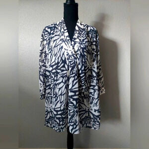Soft Surroundings Tunic abstract Artsy Wearable Art Black/ White Size L